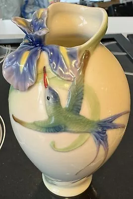 Buy *RARE* FRANZ *Collectible 2003* Long Tail Hummingbird Porcelain Vase • 40£