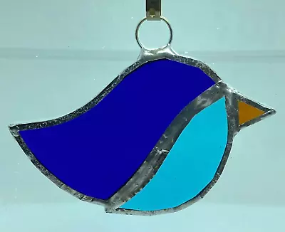 Buy F153 Stained Glass Suncatcher Hanging Bird 10cm Blues • 7.50£