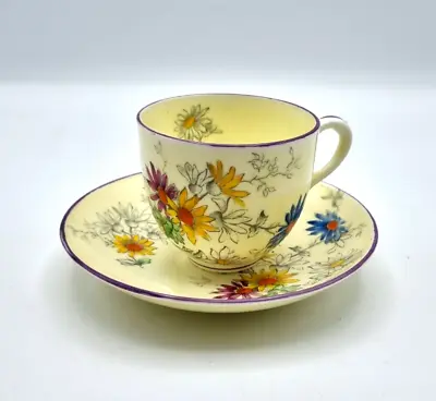 Buy Tea Cup And Saucer Set Crown Staffordshire Rare Antique Bone China Floral Daisy • 30£