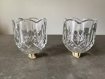 Buy Vintage Clear Cut Glass Scalloped Edge Votive Candle Holders Sconce Inserts Tea  • 7.83£