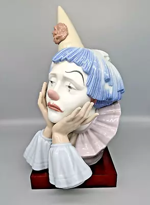 Buy LLADRO 5129 Vintage Jester Head Sad Clown Figurine Spanish Porcelain, Retired • 154£