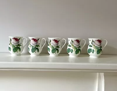 Buy Roy Kirkham Redouté Rose Set Of 5 Fine Bone China Footed Mugs • 25£