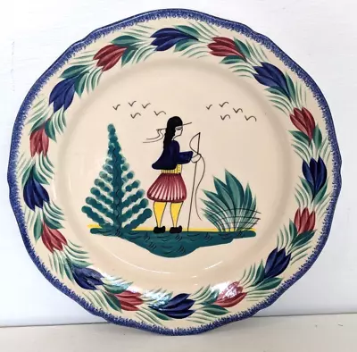 Buy Vintage Henriot HB Quimper French Faience Breton Decorative Wall Hanging Plate • 7.99£