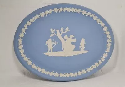 Buy Lovely Large 10  Wedgwood Jasper Ware Blue Oval Tray • 5.99£