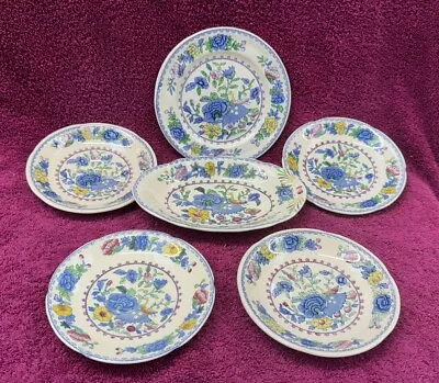 Buy Vintage Masons Regency China 4 Saucers, 1 Plates, 1 Oval Dish • 14.75£