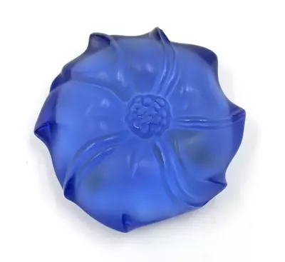 Buy Lalique Crystal French Glass Blue Sapphire Jimson Flower 4  Paperweight #11673 • 116.49£