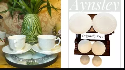 Buy 2 X Aynsley English Bone China Cup & SAUCER, 4 Plates, (cd2) • 70£