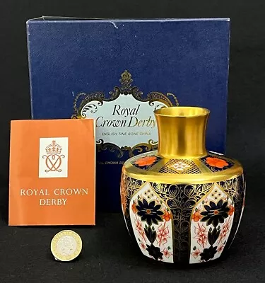 Buy Royal Crown Derby 'Bud Vase' Boxed Old Imari 1128 Solid Gold Band 1st Quality • 129.95£