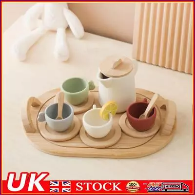 Buy 9pcs/10pcs Role Play Wooden Tea Set Tea Party Set Play Food Playset For Kids • 20.29£