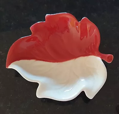 Buy 1950s CARLTON WARE Small Leaf Dish - Cream & Red Australian Design 2261 • 8.55£