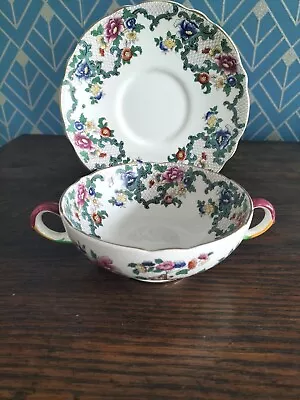 Buy Vintage Royal Cauldon Victoria Soup Coupe & Under Plate • 12.99£