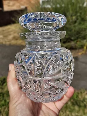 Buy Lead  Crystal Cut Glass Storage Jar, 14cm X 10cm • 8.99£