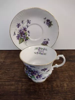 Buy Elizabethan Staffordshire Bone China Months Of The Year Cup & Saucer April Viole • 10£