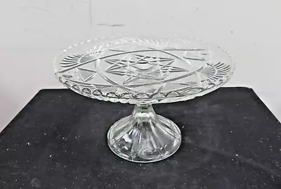 Buy Vintage Cut Crystal Glass Cake Plate Serving Stand Tray 10  Diameter • 9.99£