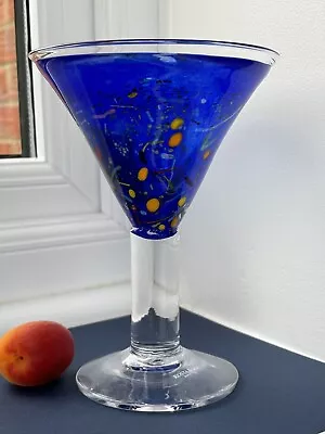 Buy Bertil Vallien Blue Cocktail Art Glass Kosta Boda Satellite Signed Label On • 120£