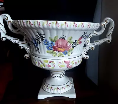 Buy Large Ceramic Centerpiece 2-handled Vase Serving Bowl Gildet Martan Portugal • 31£