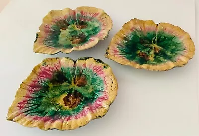 Buy (3) Antique 1880's Griffin Smith & Hill Etruscan Majolica Dishes Bowls 9” X 7” • 91.33£