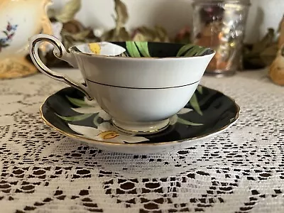 Buy Rare Gold Trim+black Interior Pattern On Vintage Tuscan Fine English Bone China • 18.64£