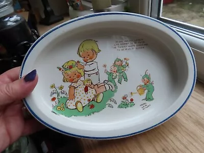 Buy Art Deco Vintage Shelley Ceramic Baby's Plate Mabel Lucie Attwell Pixie Fairy • 14.99£