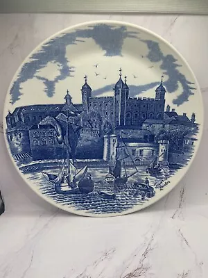 Buy Tower Of London Johnson Brothers   Blue/White China Plate 10  Hand Engraved  • 27.58£