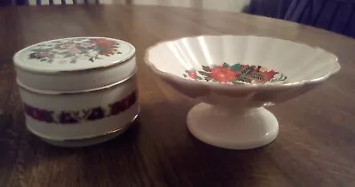 Buy Vintage Sadler Floral Trinket Pot & Footed Bon Bon / Trinket Dish • 7.99£