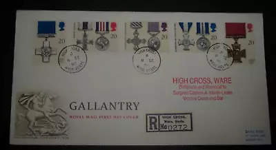 Buy 1990 Gallantry Royal Mail First Day Cover - High Cross Ware Herts Cds • 1.40£