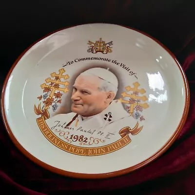 Buy Pope John Paul Ii 1982 Commemorative Plate Royal Barum Ware Brannam Ltd England • 29.99£