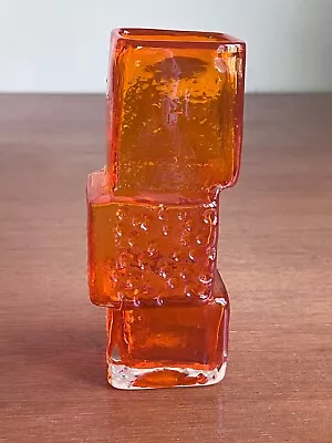 Buy WHITEFRIARS GLASS Geoffrey Baxter Drunken Bricklayer Vase, Tangerine, Circa 1966 • 675.65£