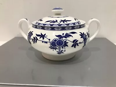 Buy Minton Blue Delft Fine Bone China Lidded Twin Handled Sugar Tea Bowl S766 • 19.99£
