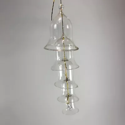 Buy Vintage Blown Glass 5 Tier Bell Fluted Gold 6.5  Christmas Ornament • 14.88£