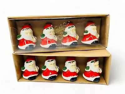 Buy Pottery Barn New Nostalgic Ceramic Santa Napkin Rings Christmas 2 Sets Of 4 • 27.95£