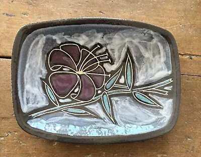 Buy Eric Leaper Newlyn Pottery Beautiful Floral Glazed Dish 18.5cm 1960's Signed • 32£