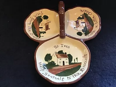 Buy Vintage Watcombe Torquay Devon Motto Ware Three Dish Handled Server - St Ives. • 15£