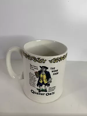 Buy Vintage Lord Nelson Pottery Quaker Oats Mug Cup The Work Food Cereal Collectable • 6.99£