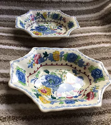 Buy Two Masons Ironstone Sweet Dishes Plantation Canted Corners Rd No 821349 England • 9£