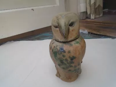 Buy Exquisite Artist Signed Hand Painted Pottery Owl Storage Jar   BESPOKE PIECE? • 5.50£