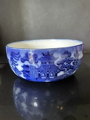 Buy Antique Doulton Burslem Flow Blue Willow Pattern Fruit Bowl 8 1/2” • 12.99£