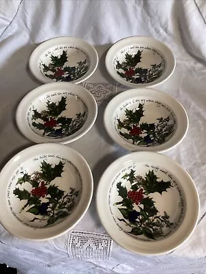 Buy Portmeirion The Holly And The Ivy 6 X Cereal / Desert Bowls 6 3/4” • 35£