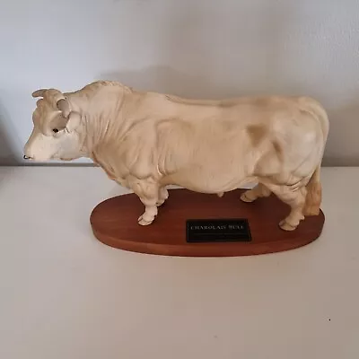Buy Beswick Charolais Bull Model No 2463A Wooden Plinth, Connoisseur Series RARE • 29£
