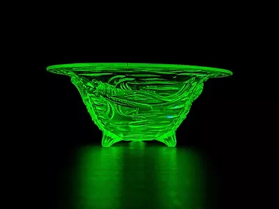 Buy Jobling Art Deco Uranium Glass Fish Pattern Salad Bowl, Koi Carp, 1934 • 85£