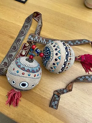 Buy Turkish/Anatolian Handmade Hand Painted Ceramic Pottery Evil Eye Hanging Ball  • 12£