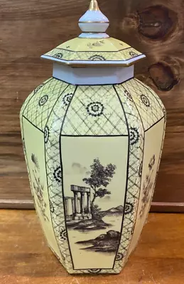 Buy Lovely Very Rare Vintage Dresden Yellow Scenery Lidded Jar Made In Germany A248 • 40£