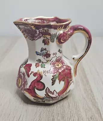 Buy Masons Ironstone Red Mandalay Hydra Jug Hand Painted 4 1/2  Tall Signed Perfect • 24.99£