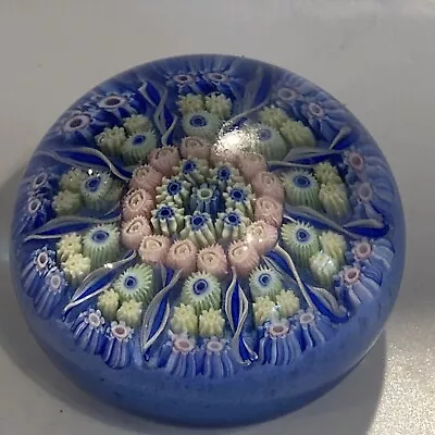 Buy Vintage Strathearn Glass 10 Spoke Pastel Millefiori Paperweight Pink Blue Green • 30£