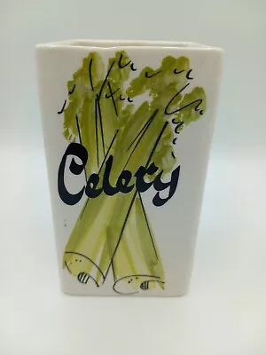 Buy Toni Raymond Pottery Celery Jar Square Pot Container Leafy Mid Century Modern • 8£