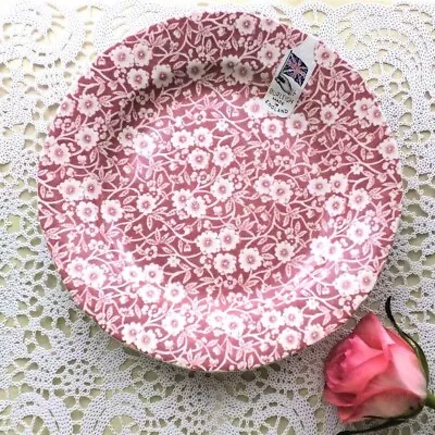 Buy BURLEIGH Pink Calico Dessert Plate England Dinnerware  21.5cm 8.5in Floral New • 75.49£