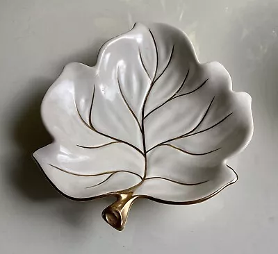 Buy Carlton Ware Cream And Gold Leaf Trinket Dish, 11cm • 7£