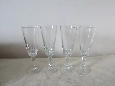 Buy Vintage Arcoroc Cut Glass Set Of 4 Champagne Prosecco Flutes 18cm Tall • 10.79£