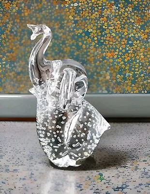 Buy VTG Marcolin Art Crystal Controlled Bubble Handmade Lucky Glass Elephant Sweden • 45£