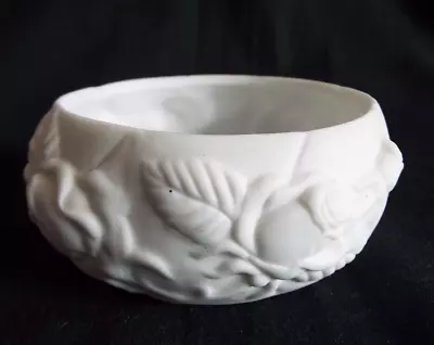 Buy White Parianware Small Bowl With Roses In Raised Relief • 4.95£